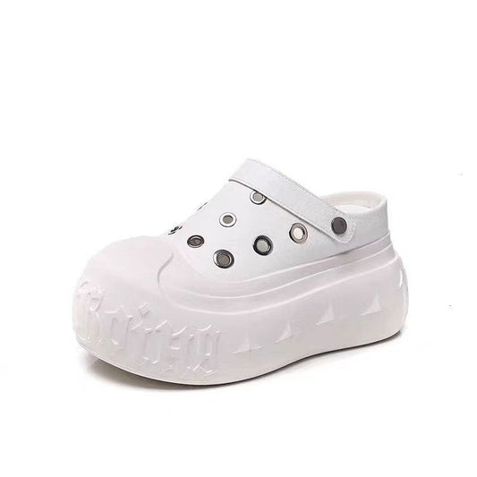 Damen Clogs Plateau Schuhe Gummisohle Schwarz - Norvielle