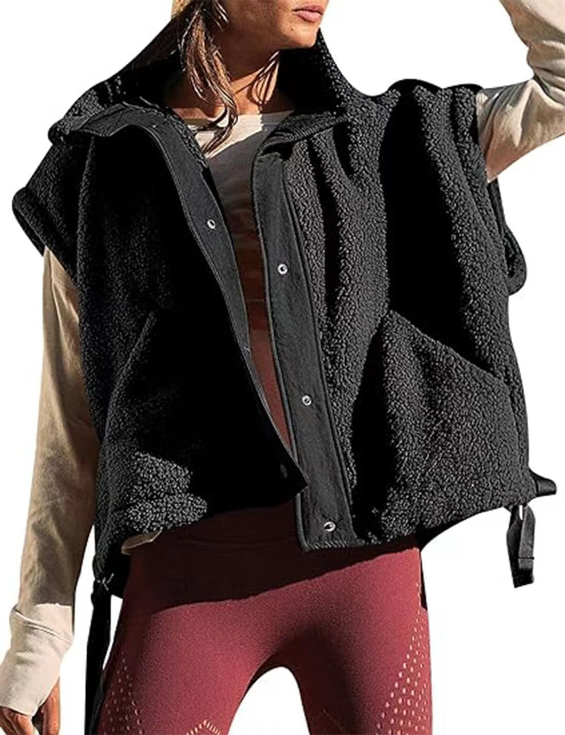 Damen Teddyweste Weich Modern