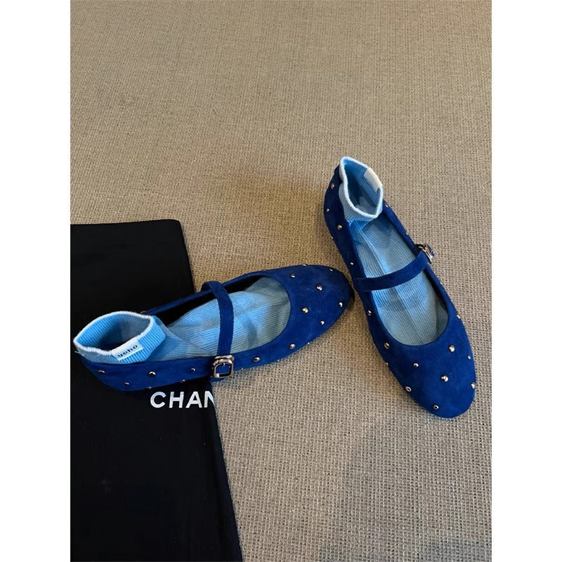 Damen Ballerinas Elegant Strass Verstellbar