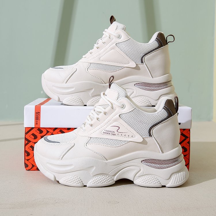 Damen Sneaker Hochwertiges Mesh Atmungsaktiv Dickes Profil