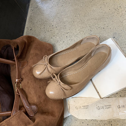 Damen Ballerinas Komfort Leder