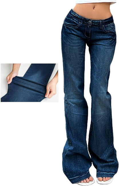 Damen Highwaist Jeans Stretch Bequem Flared