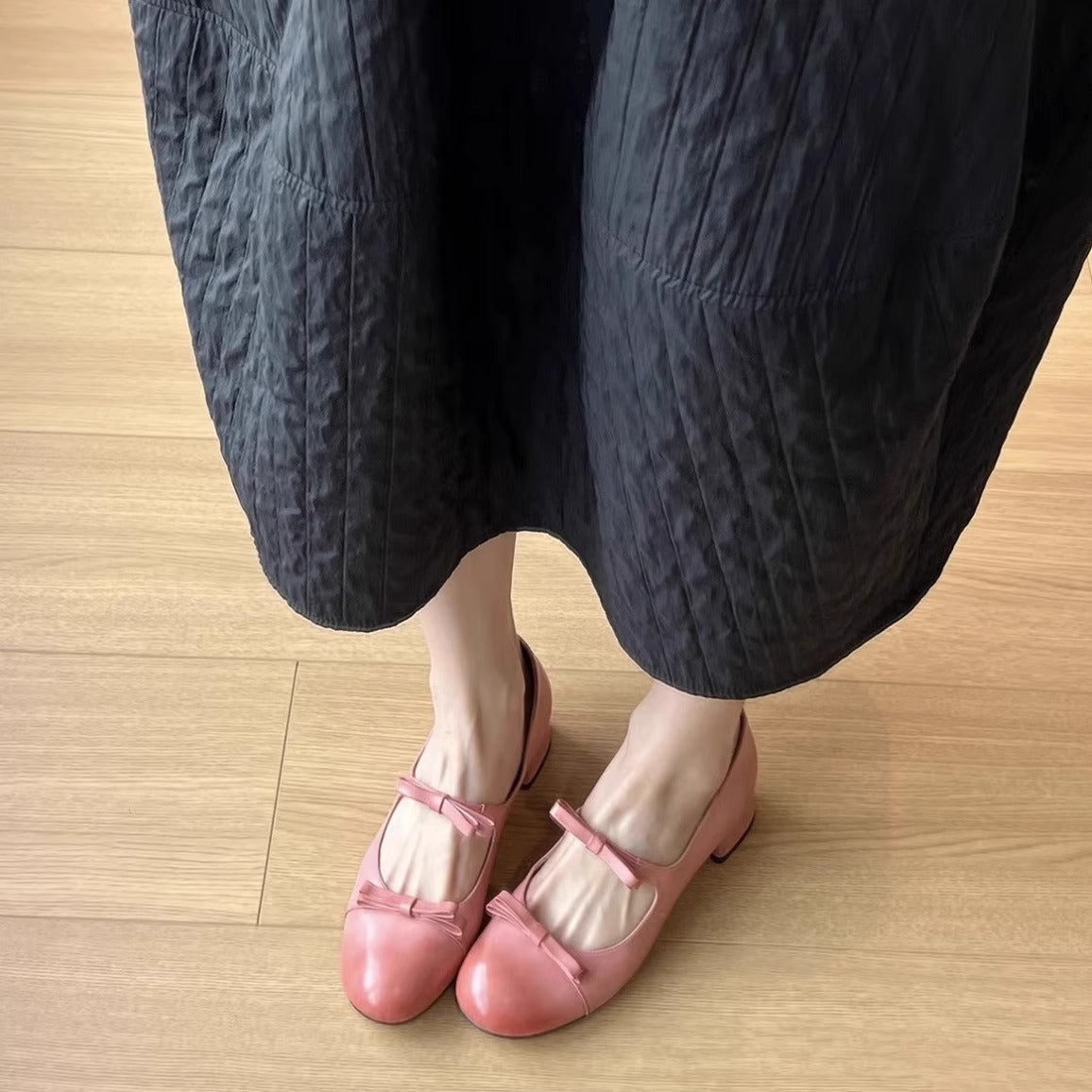 Damen Ballerinas Bequem Mit Schleifen Detail