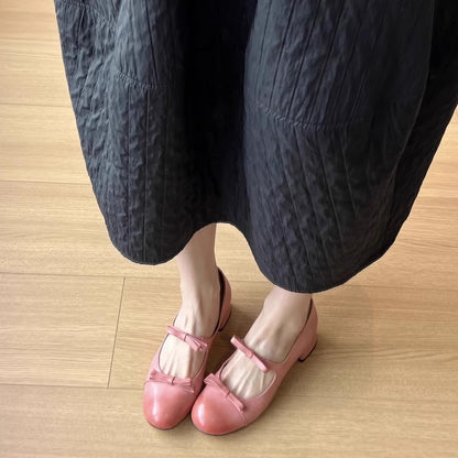 Damen Ballerinas Bequem Mit Schleifen Detail