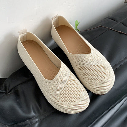Damen Ballerinas Atmungsaktiv Elastisch Bequem