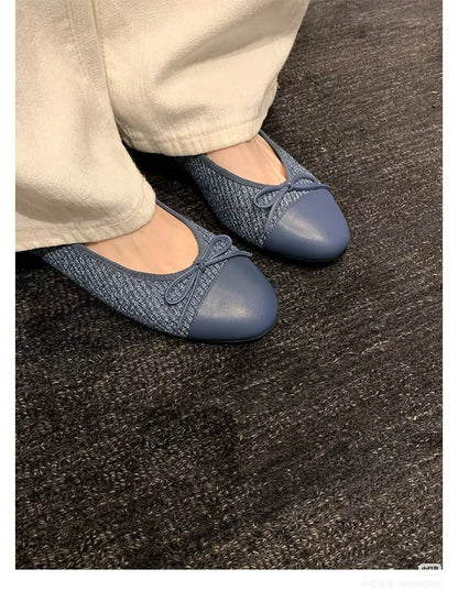 Damen Ballerinas Komfortschuhe Blockabsatz