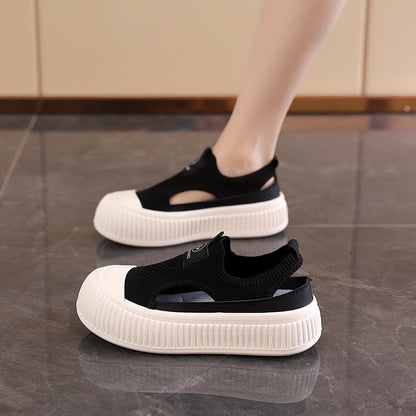 Damen Plattform Sneaker Elastisch Sportlich
