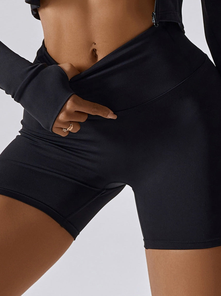 Damen Hochtaillen Sport-Shorts Nahtlos