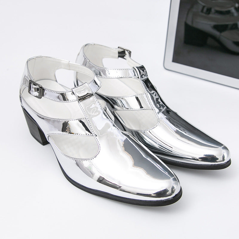 Damen High Heels Metallic Schuhe Riemen Elegant