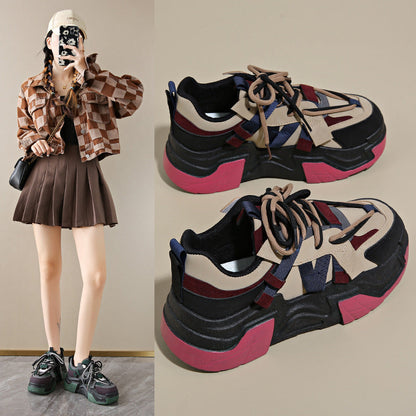 Damen Sneaker Sportlich Chunky Schnellschnürer - Norvielle