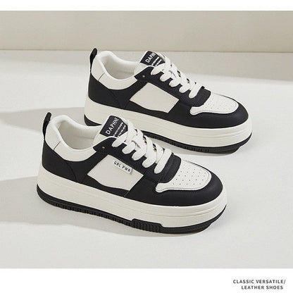 Damen High- Sneaker Atmungsaktives Leder Schwarz - Norvielle