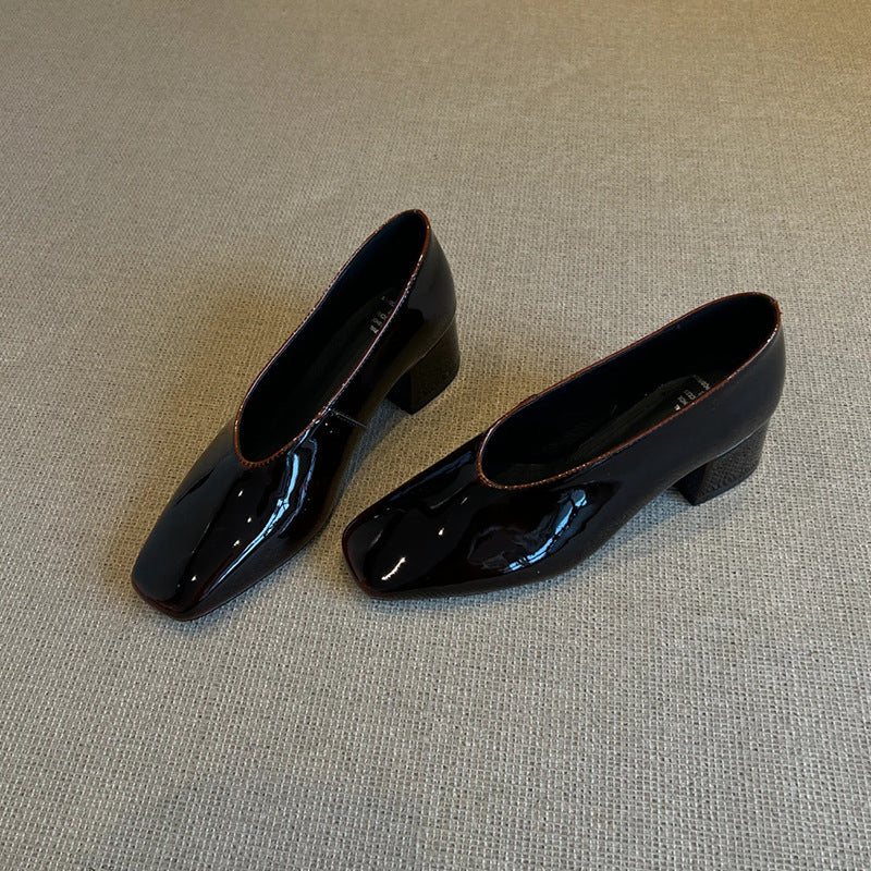 Damen Hochhackige Pumps Glänzend Schmal