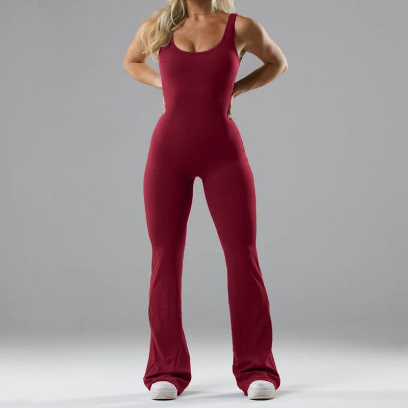 Damen Jumpsuit Sportlich Weicher Stoff Flared
