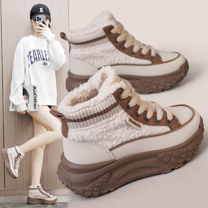 Damen High- Sneaker Weiches Fleece Rutschfest - Norvielle