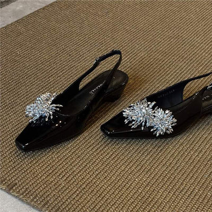Damen Slingback Pumps Kristall Glitzer