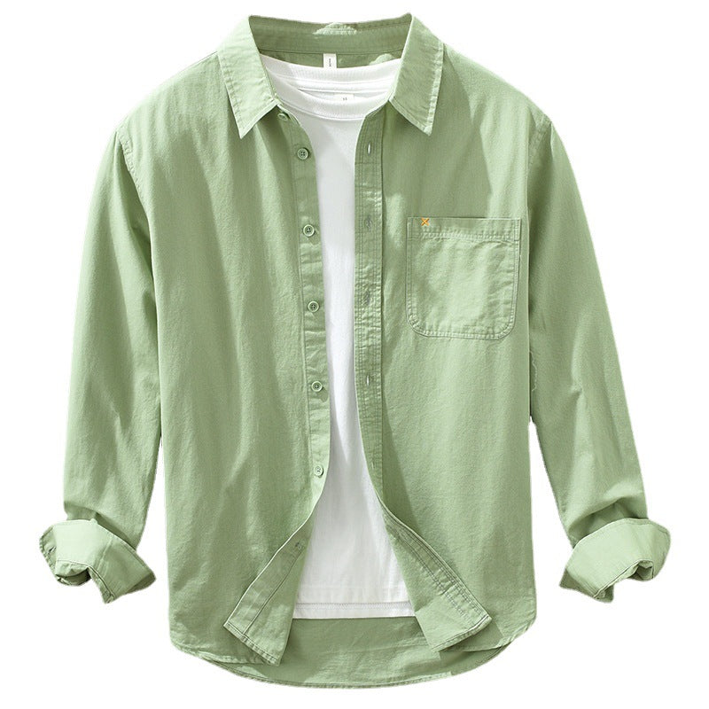 Herren Baumwollhemd Bequem Modern