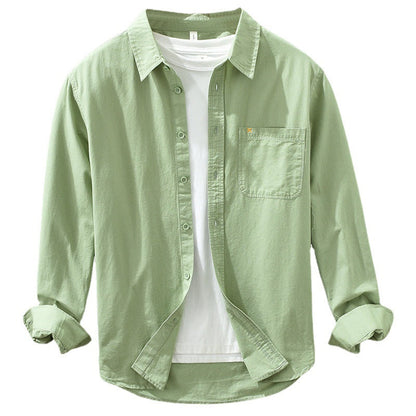 Herren Baumwollhemd Bequem Modern