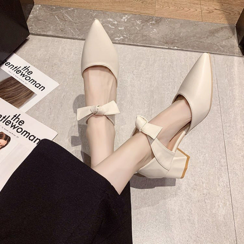 Damen Slingpumps Hochhackig mit Schleife