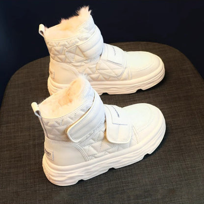 Damen Winterstiefel Gefüttert Warm Klettverschluss