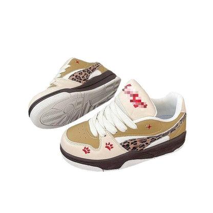 Damen Sneaker Sportlich Animalprint Bequem