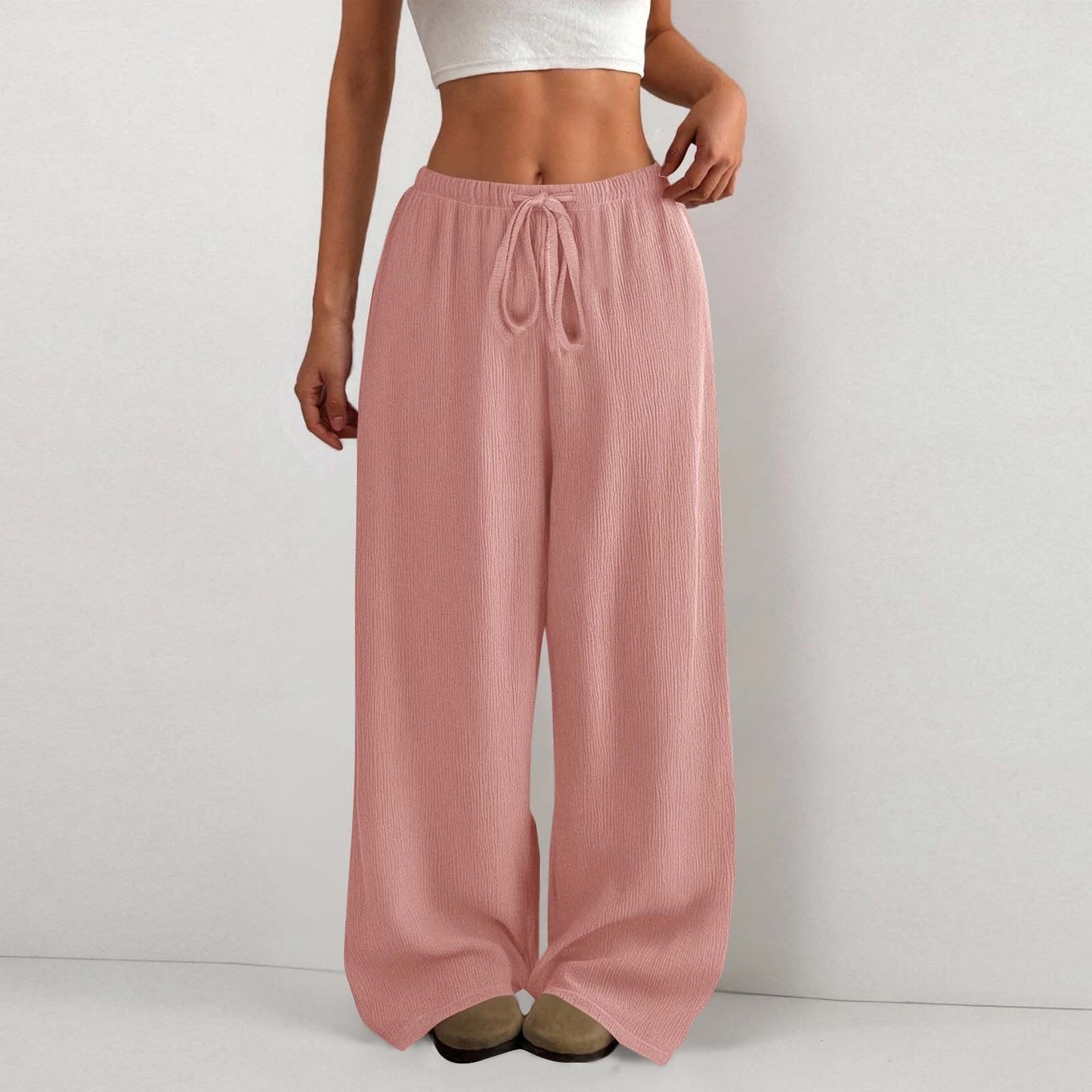 Damen Sommerhose Leicht Elastisch Mit Gummizug