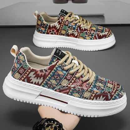 Damen Sneaker Bunt Ethno Muster Weich