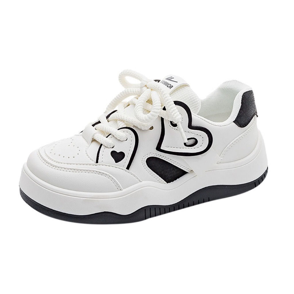 Damen Sneaker Herz Design Komfortschuhe