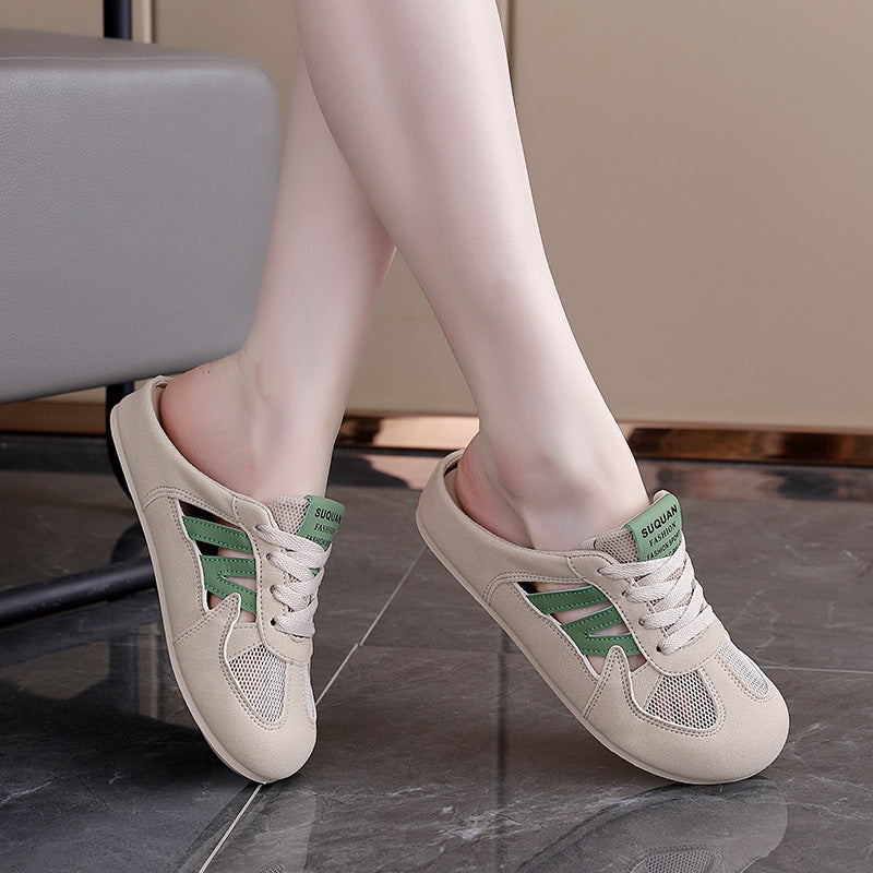 Damen Sneaker Atmungsaktives Obermaterial Offener Fersenbereich