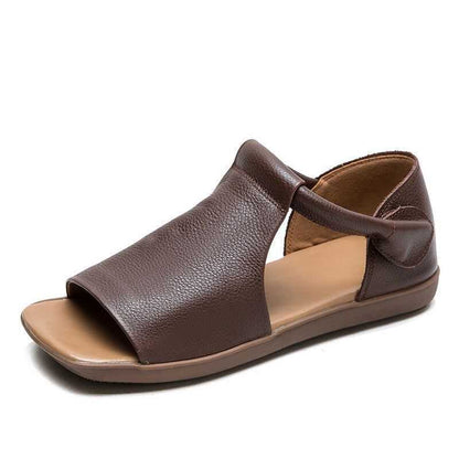 Damen Sandalen Atmungsaktives Leder Mit Riemchen Bequem