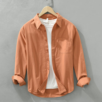 Herren Baumwollhemd Bequem Modern