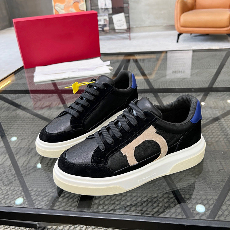 Damen Sneaker Leder Sportlich Schwarz - Norvielle