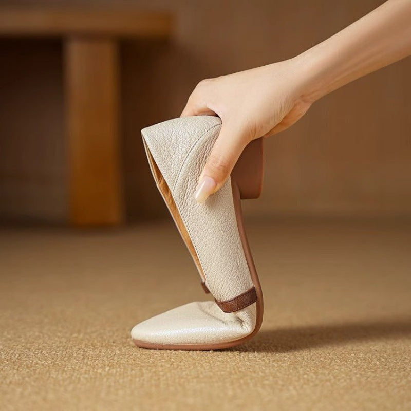 Damen Ballerinas Hochwertiges Leder