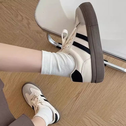 Damen Plattform Sneaker Sportlich Rutschfest