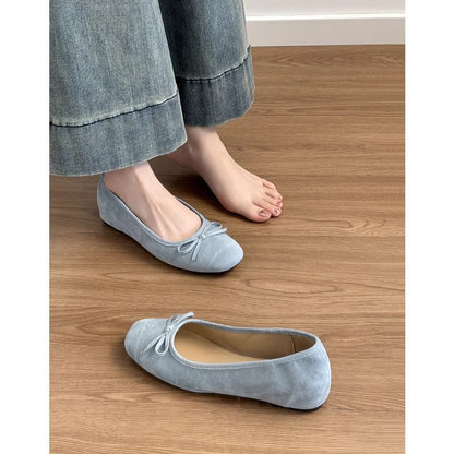 Damen Ballerinas Weich Schleifen Detail Rosa