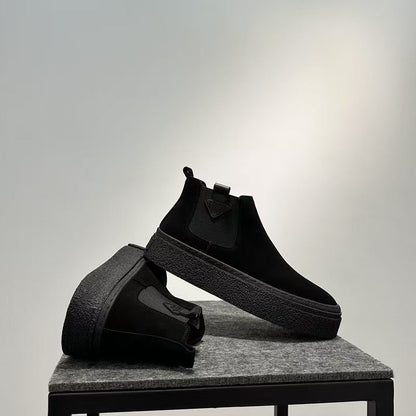 Damen Chelsea Boots Chunky Flexibler Sohle