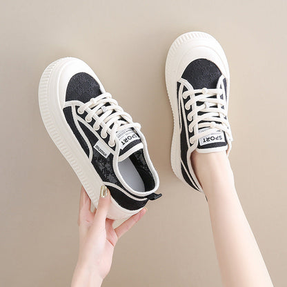 Damen Sneaker Komfortabel Dicksohlige Schuhe