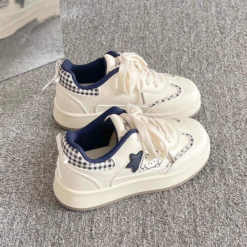 Damen Sneaker Sportlich Mit Sterne Applikation Weiß - Norvielle