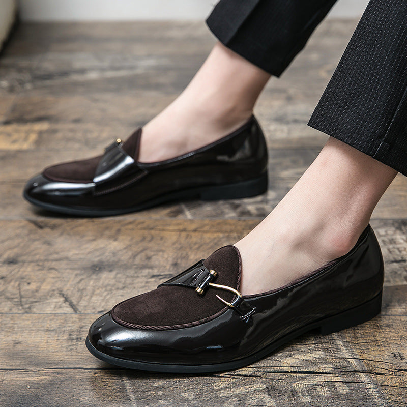 Damen Mokassins Elegante Schuhe Leder Schnalle