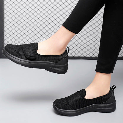 Damen Sneaker Atmungsaktiv Slip-On Klettverschluss