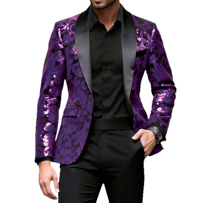 Herren Blazer Paillettenjacke Modern