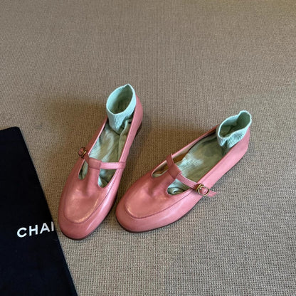 Damen Ballerinas Komfortabel Riemendesign