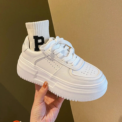 Damen Plateau Sneaker Bequem Elegant