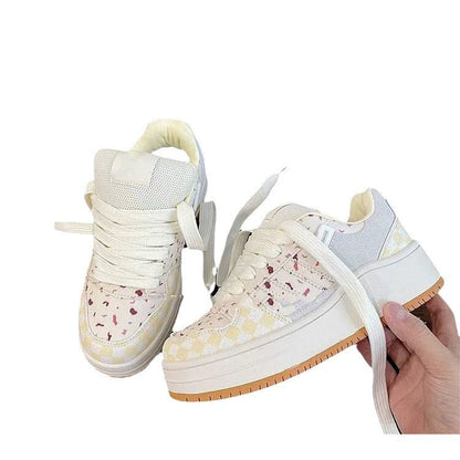 Damen Sneaker Dicksohlige Atmungsaktives Mesh