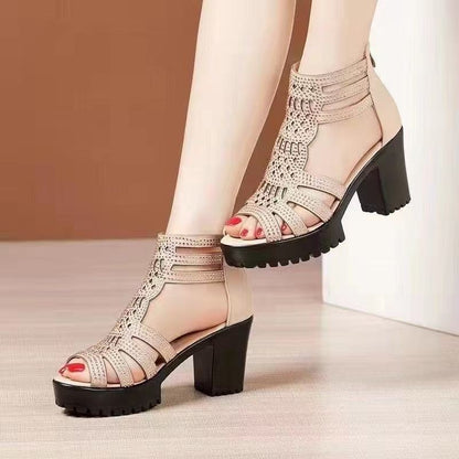 Damen High Heels Sandalen Schmal Elegant