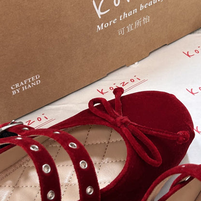 Damen Ballerinas mit Schleife Elegant