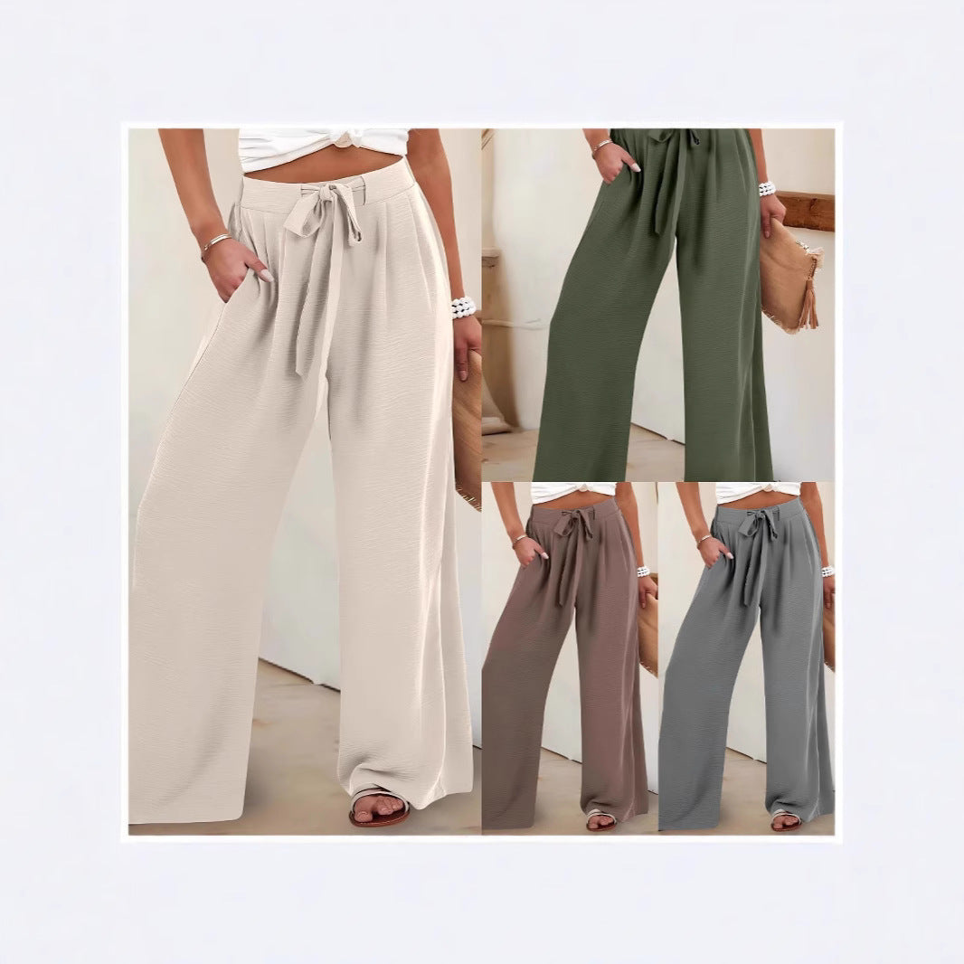 Damen Palazzo-Hose Leicht Sommer Schwarz - Norvielle