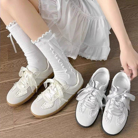 Damen Sneaker Spitze Trendschuhe Schwarz - Norvielle
