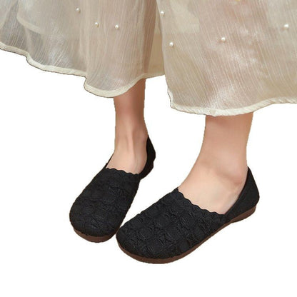 Damen Ballerinas Strickdesign Bequem