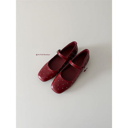 Damen Ballerinas Glitzer Schnalle Elegantes Design