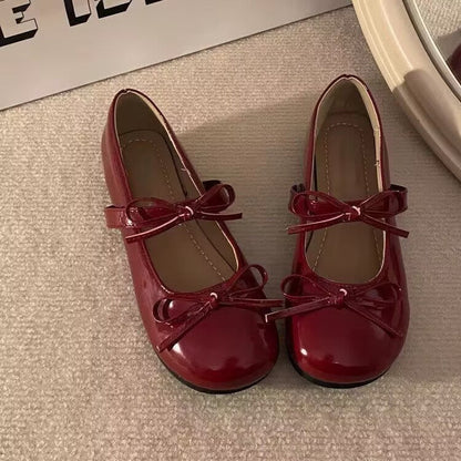 Damen Ballerinas Komfortabel Flach mit Schleifen